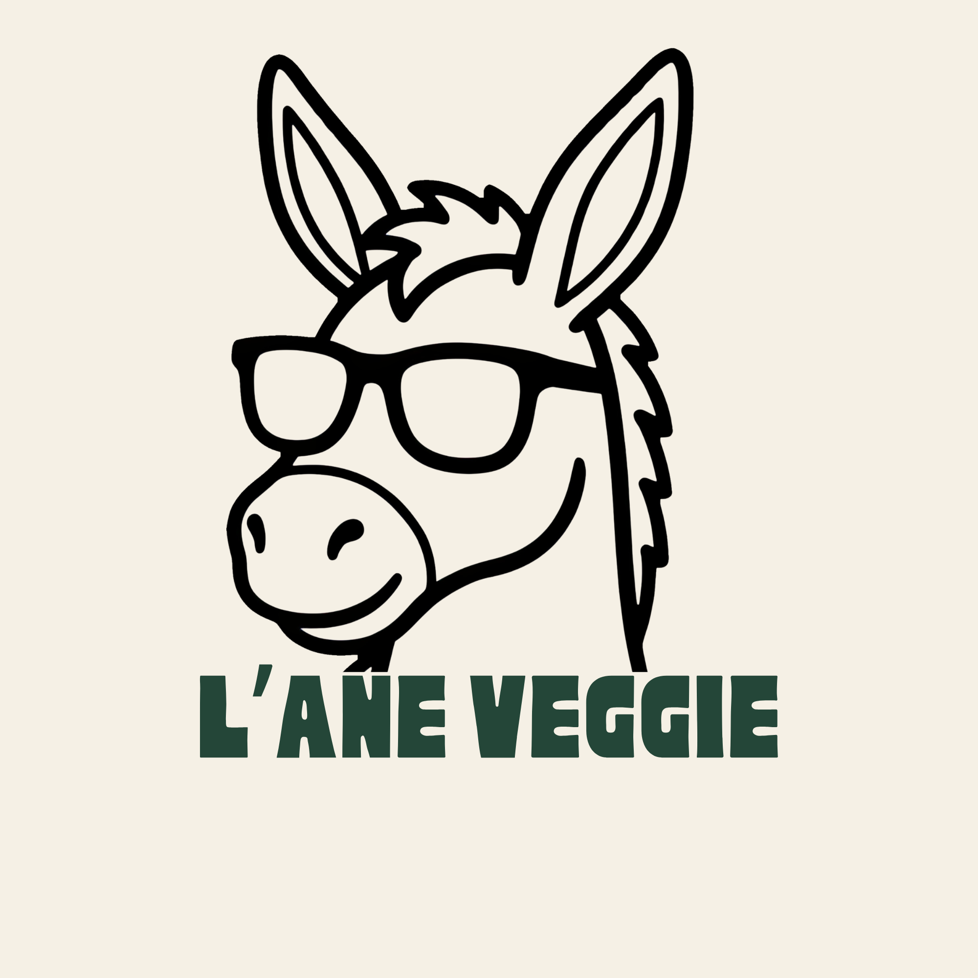 L’âne Veggie — âne à lunettes